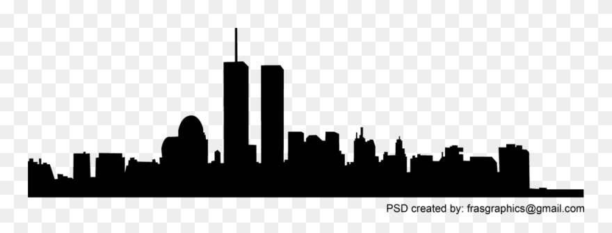 Skyline Vector Hi Res New York Skyline Silhouette- - New York Skyline Silhouette With Twin Towers Clipart