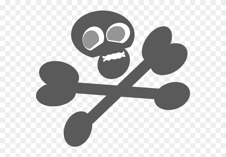 Black And White Skeleton With Crossed Bones - 3rd Ss Panzer Division Totenkopf Clipart