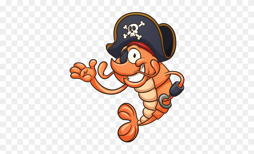 Shrimp Pirate - Animated Shrimp Logo Clipart