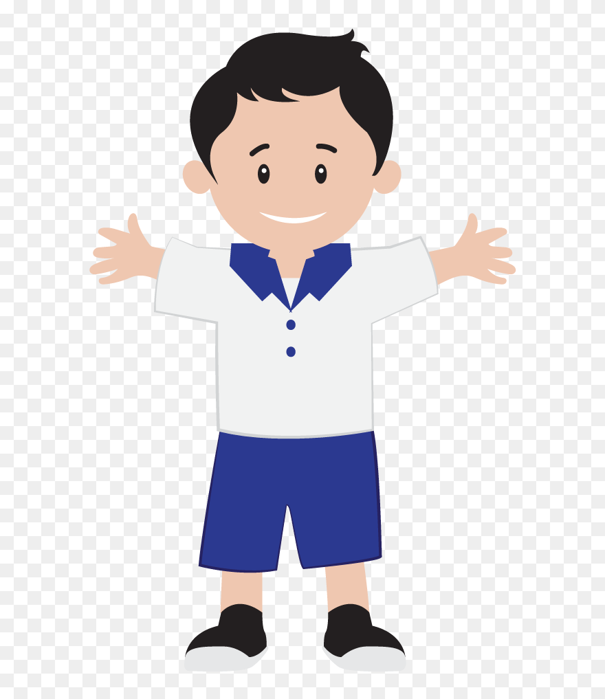 Kid In Uniform - Cartoon Clipart