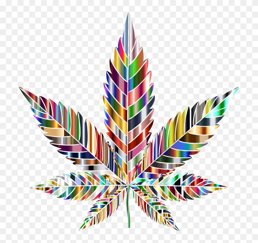 Christmas Ornament,leaf,symmetry - Trippy Cannabis Leaf Png Clipart