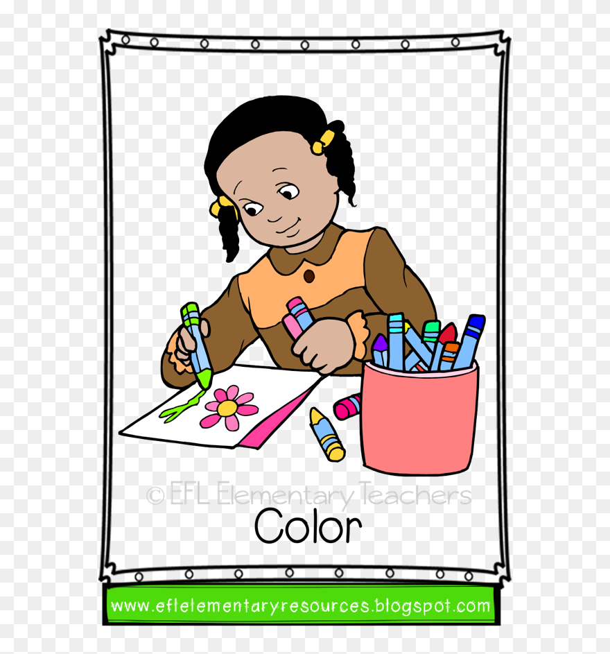 Classroom Commands Flashcards Color Clipart