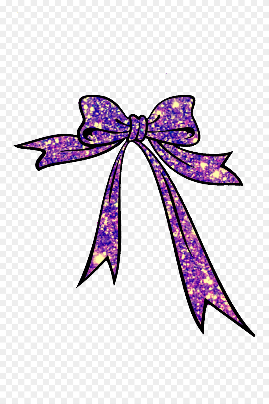 Purple Glitter Bow Png Clipart