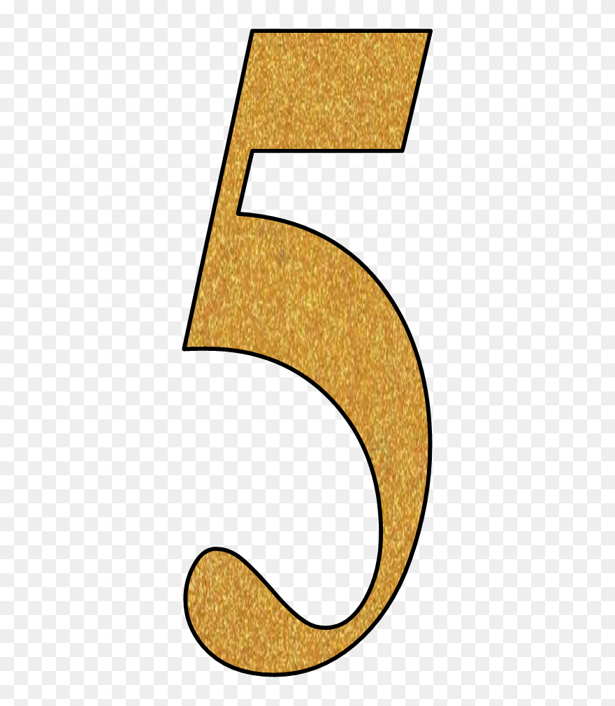 Glitter Gold - Glitter Number 5 Clipart Png Transparent Png