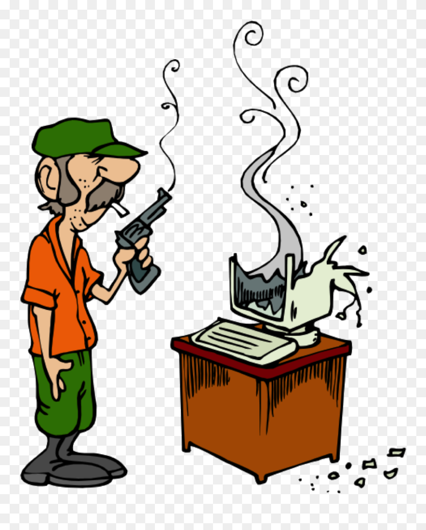 Computer Repair Cartoon Clipart
