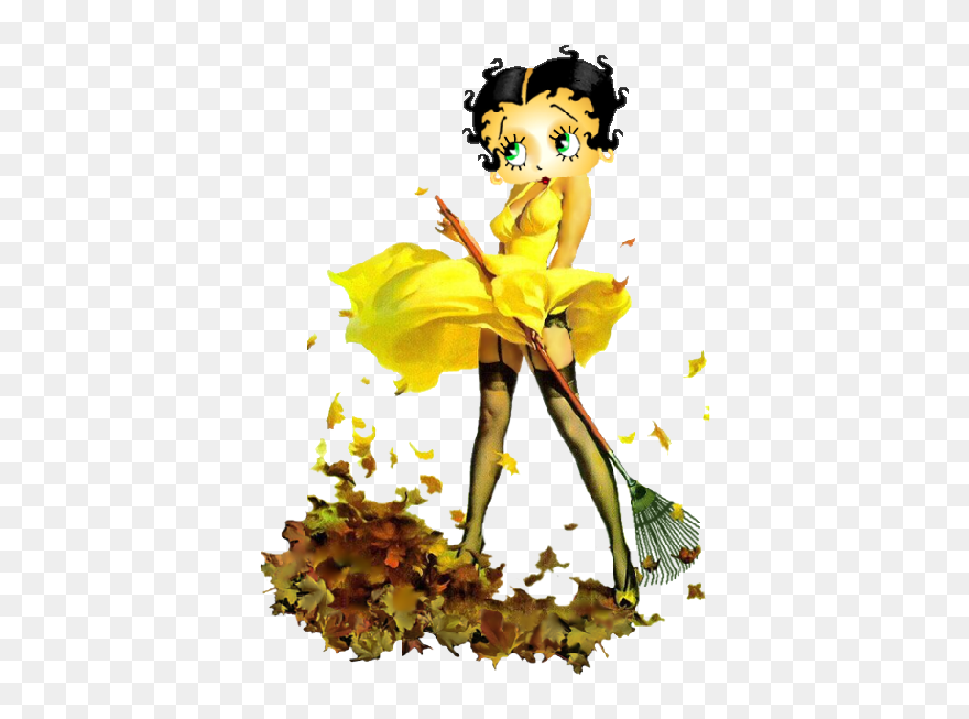 Betty Boop Wearing Garter - Fall Pin Up Girl Clipart