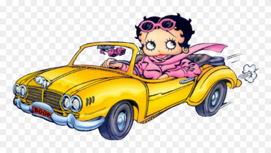 Transparent Clipart Voiture - Betty Boop En Voiture - Png Download