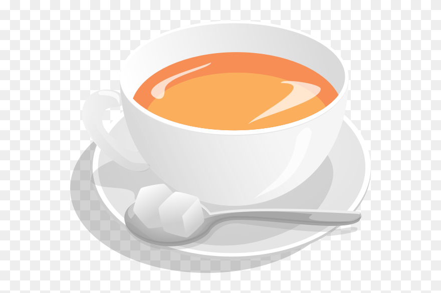 Vector Illustration Of Tea Cup Served On Saucer With - Sugar Free Tea Cup Clipart