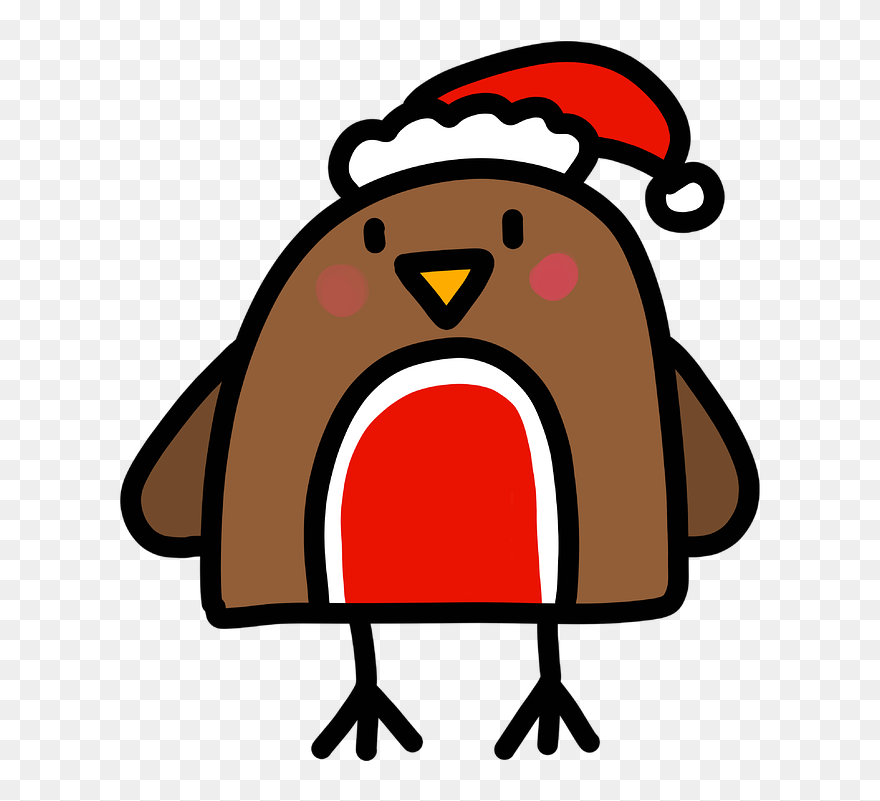 Cute Christmas Robin Clipart - Png Download