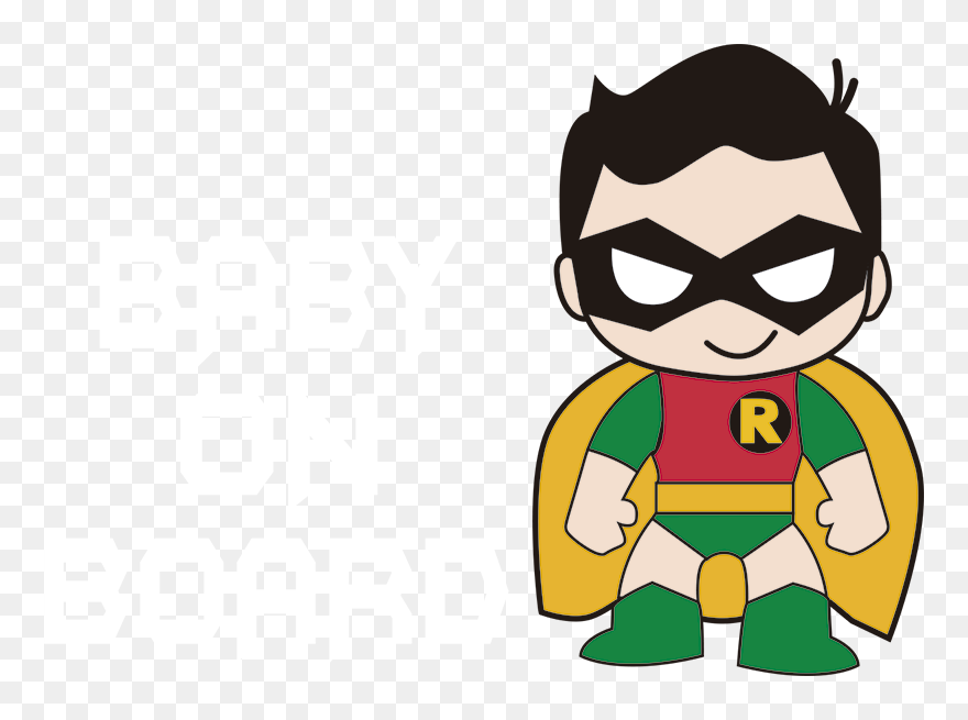 Robin Baby On Board Sticker - Batman Y Robin Bebe Clipart
