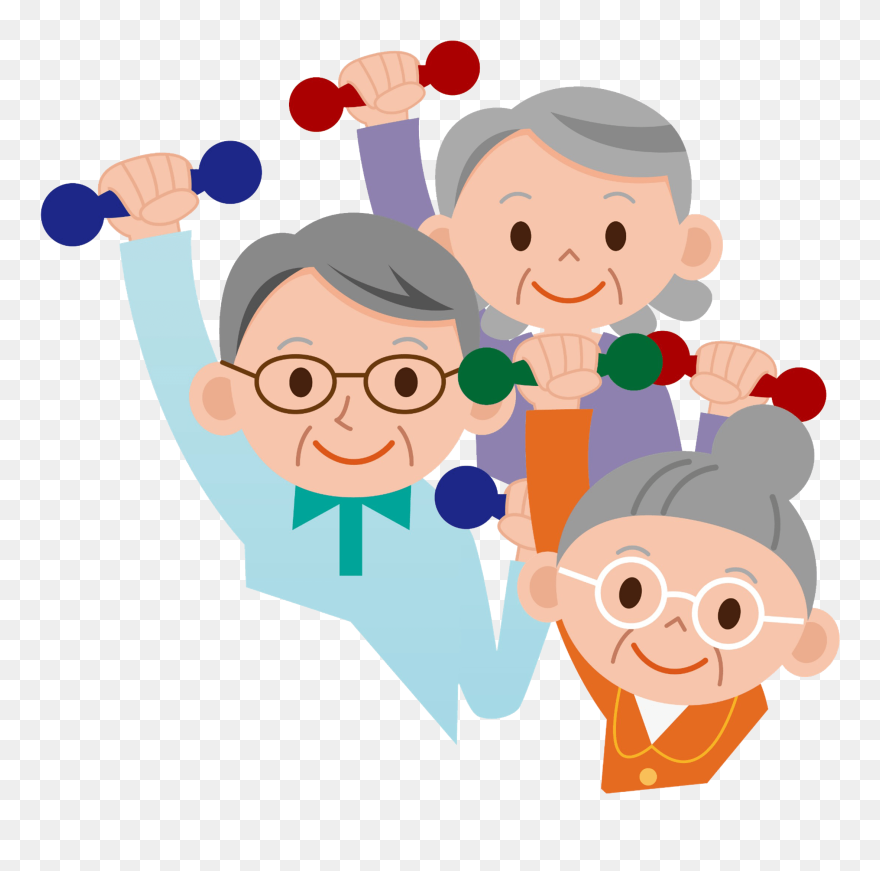 People Exercise Cartoon - Exercise Older People Cartoon Clipart