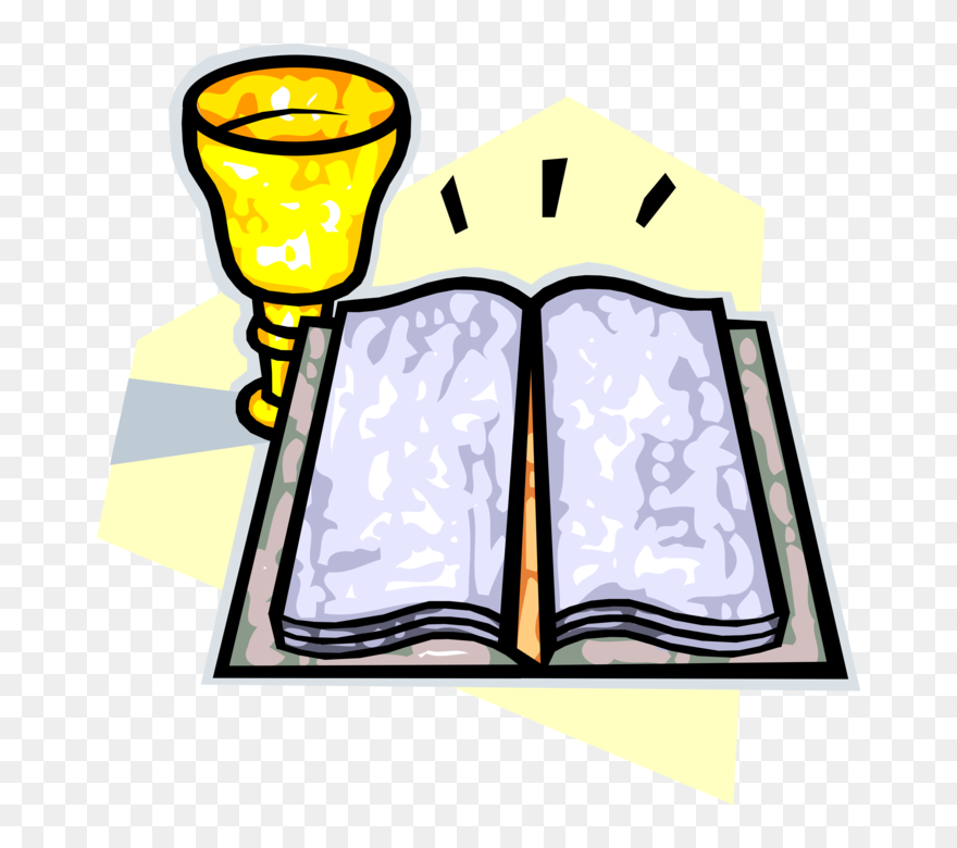 Vector Illustration Of Holy Bible Book Product Of Divine - Mary The Queen College Clipart