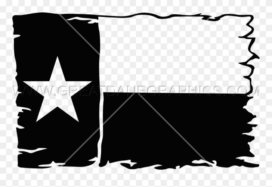 Flags Clipart Black And White - Black And White Texas Flag Clip Art - Png Download