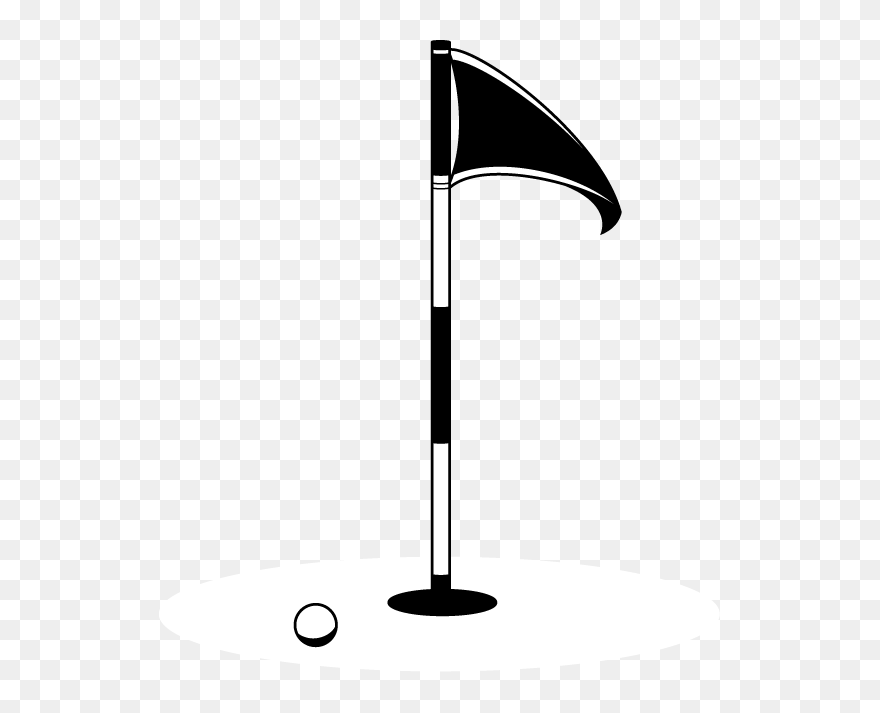 Golf Flag Png For Kids - Golf Flag Clip Art Black And White Transparent Png