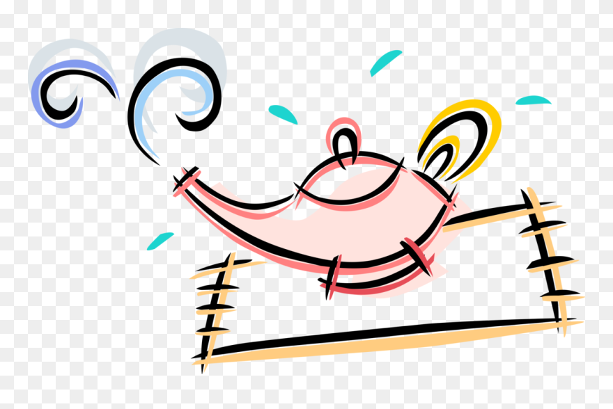 Vector Illustration Of Aladdin"s Magic Lamp Conjures - Vector Graphics Clipart