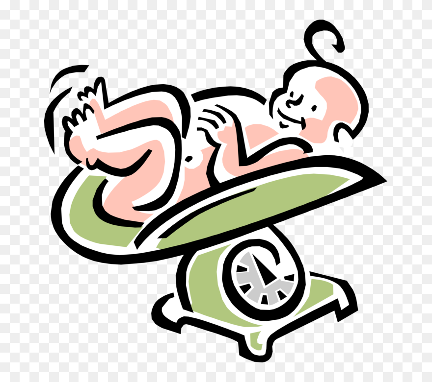 Vector Illustration Of 1950"s Vintage Style Newborn - Guess The Babies Weight Clipart