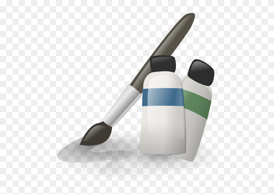 Paint Cans And Paint Brush Vector Illustration - Clipart Items - Png Download