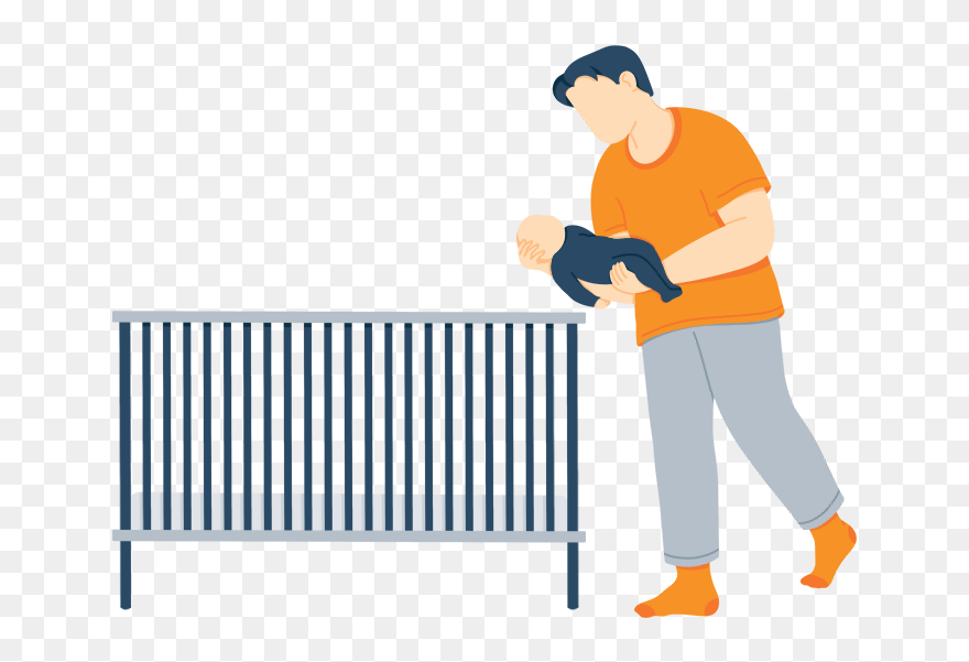 Illustration Of A Dad Transitioning His Baby To His Clipart