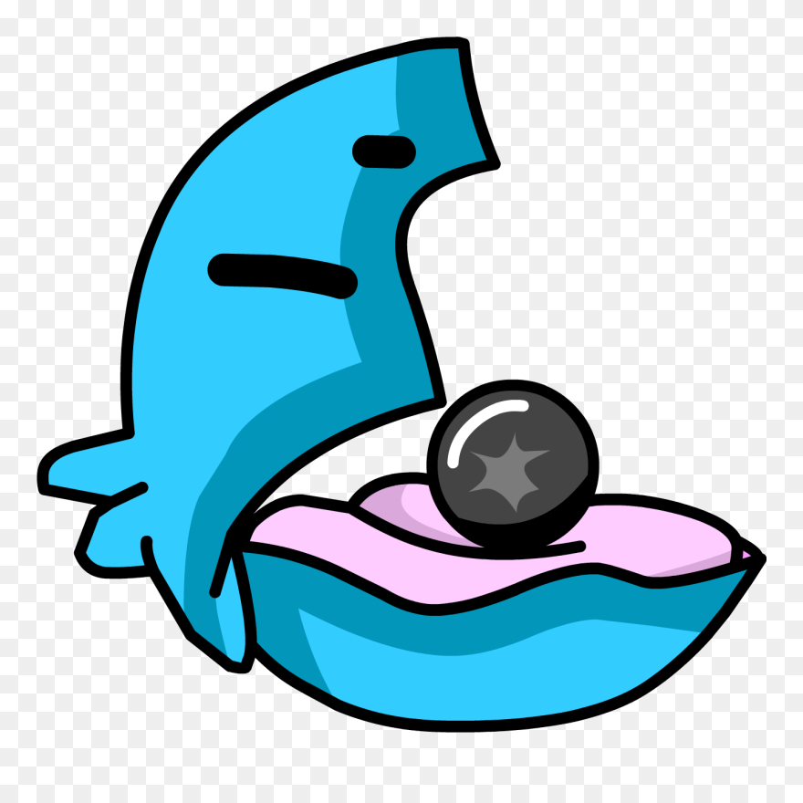 Blue Pearl Clam Shells, Graphic Design, Clamshell, - Black Pearl Club Penguin Clipart