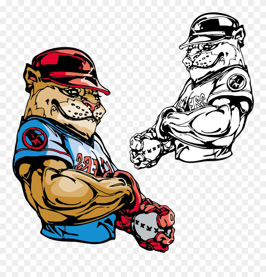 Bulldog T Shirt Baseball Mascot - Baseball Shirt Designs Clipart