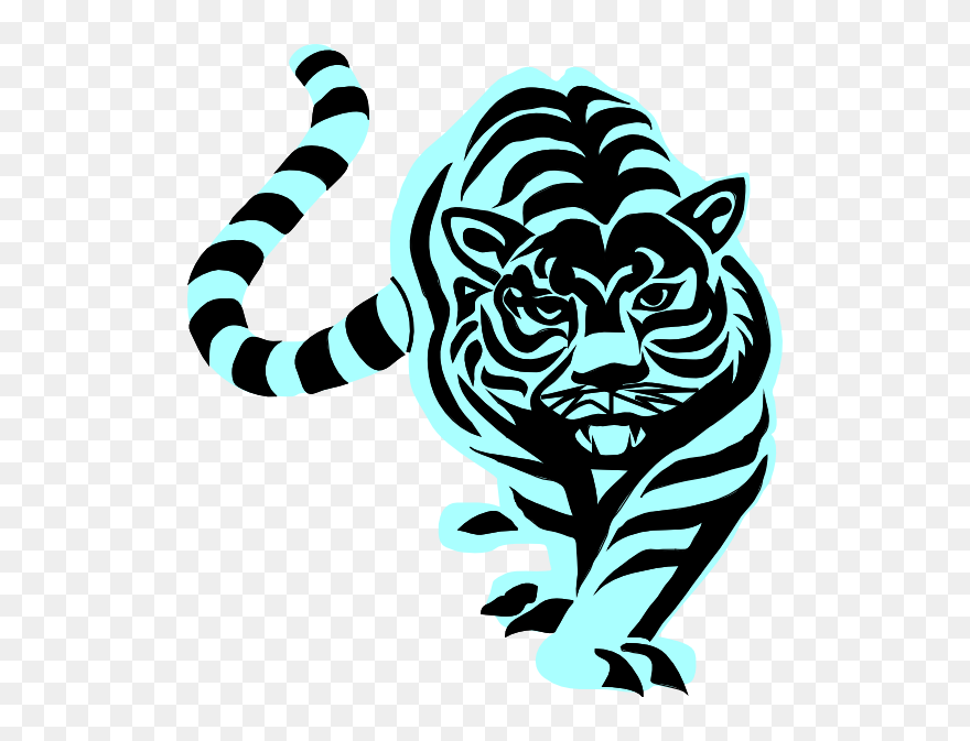 Clipart Football Tiger - Black And White Tiger Clipart - Png Download