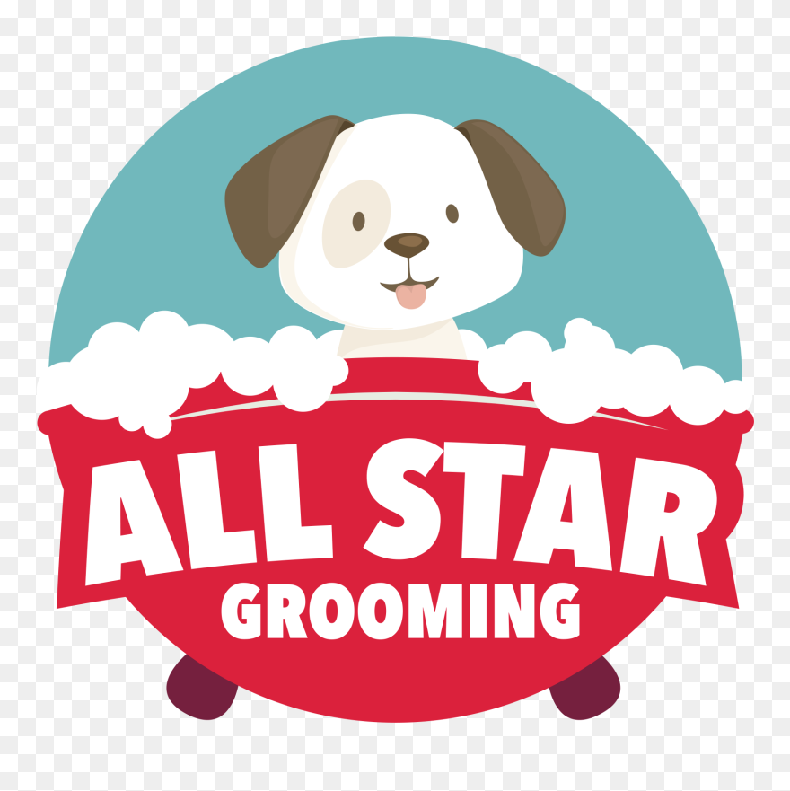 All Star Grooming - Dog Grooming Service Logo Clipart