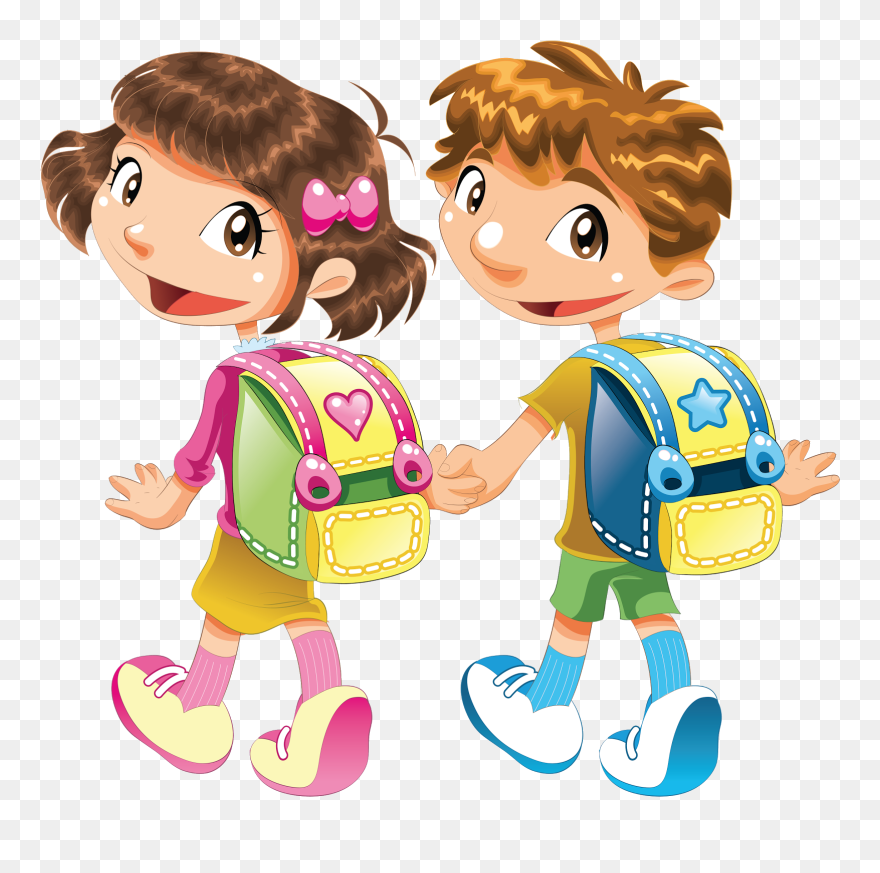 Walking Home From School Clipart Banner Freeuse Stock - Desenho Criança Escola - Png Download