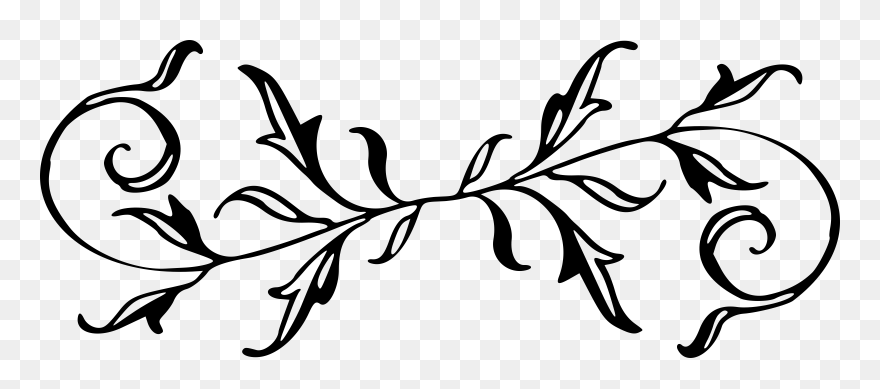Book Divider Clipart Banner Royalty Free Decorative - Black Flower Divider Png Transparent Png