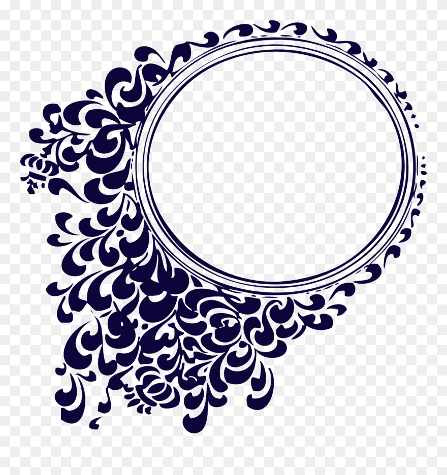 Round Decorative Border Vector - Border Design In Circle Shape Clipart