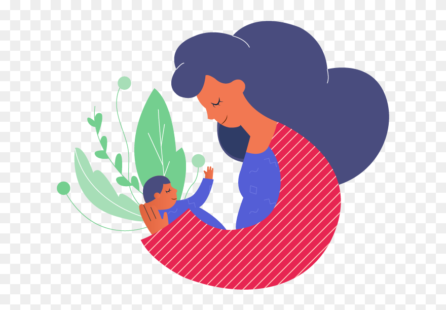 Vector Illustration Of A Mother Holding A Baby - Capital And Lowercase O Clipart