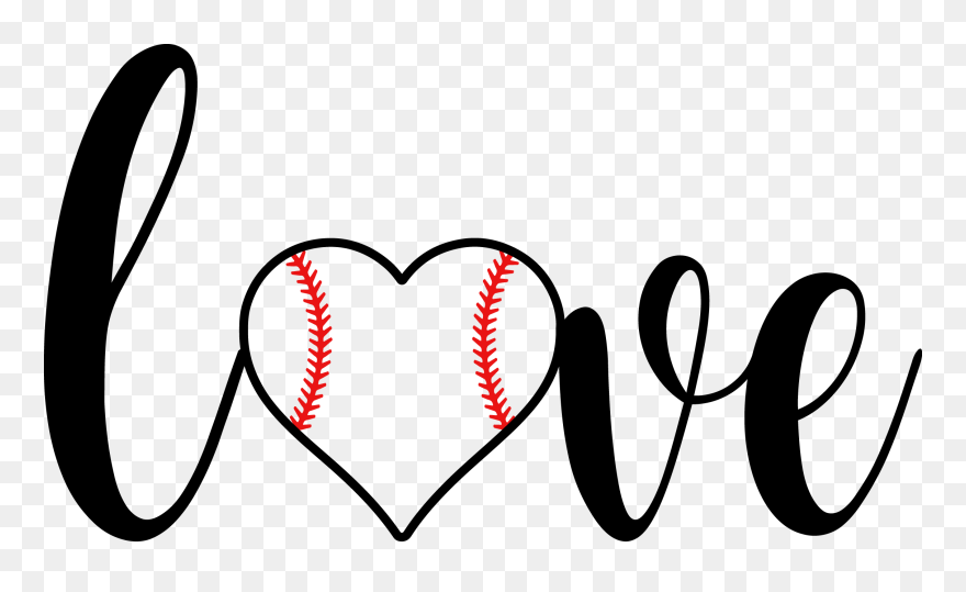 Love With Baseball Heart Clipart - Png Download