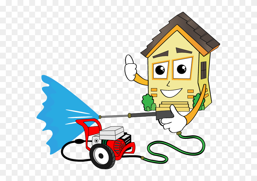 Happy Lawn Care - Pressure Washer Cartoon Png Clipart