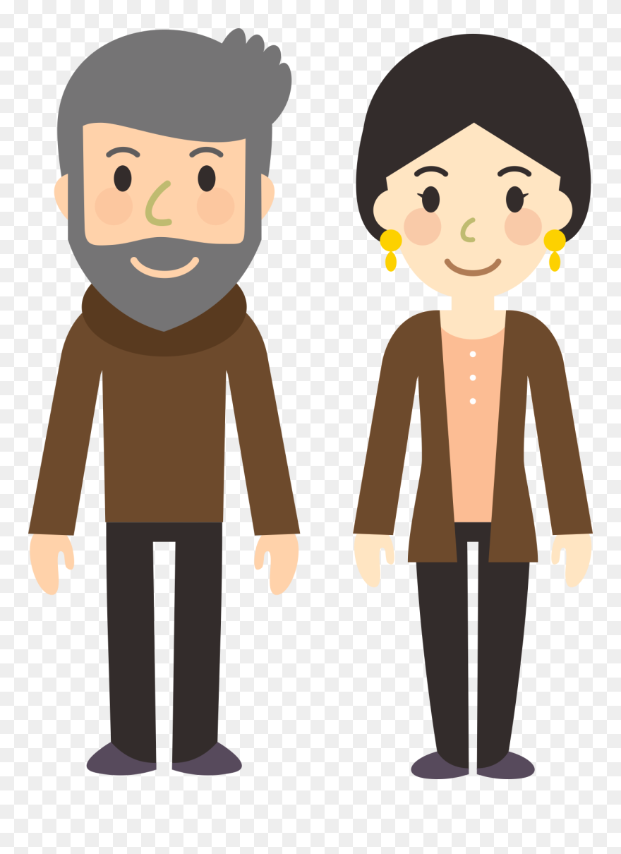 And Standing Style Men Cartoon Animation Flattened - Male And Female Cartoon Characters Clipart