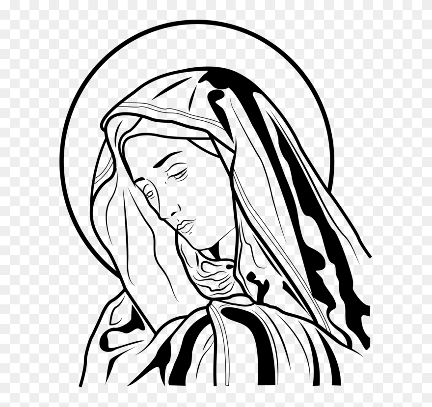 Line Art,style,forehead - Desenho Para Pintar Da Virgem Maria Clipart