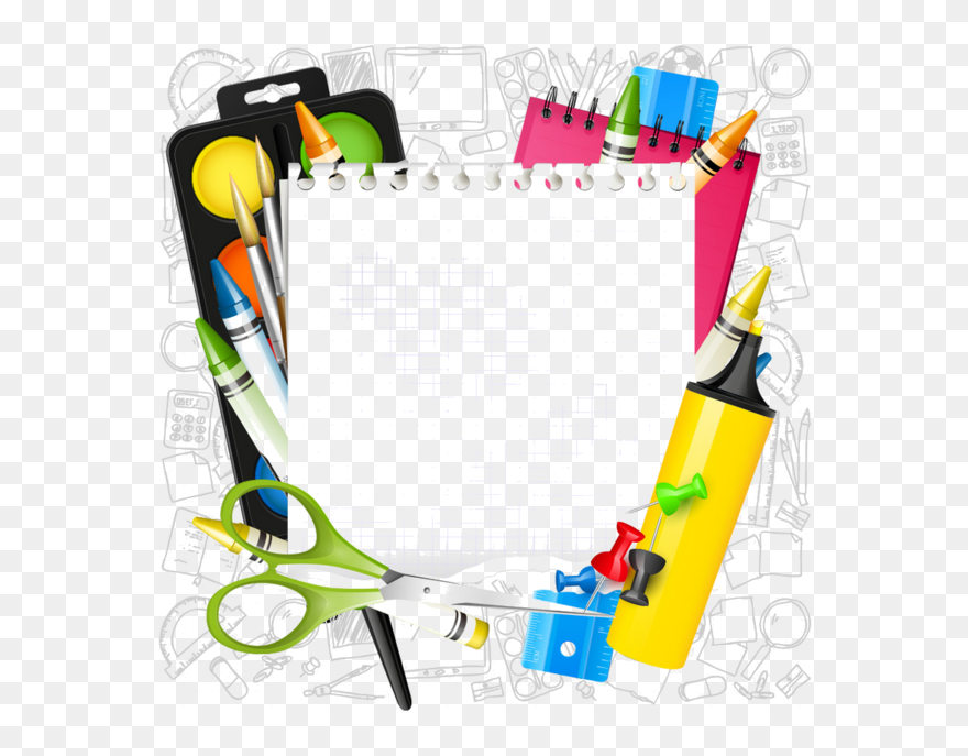 Cartoon School Supplies Background Clipart