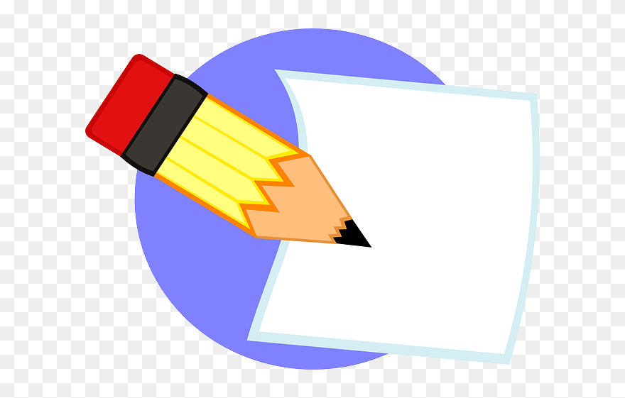 Write, Pencil, Paper, Blank, Draft, Writing, Office - Pencil And Paper Clipart - Png Download