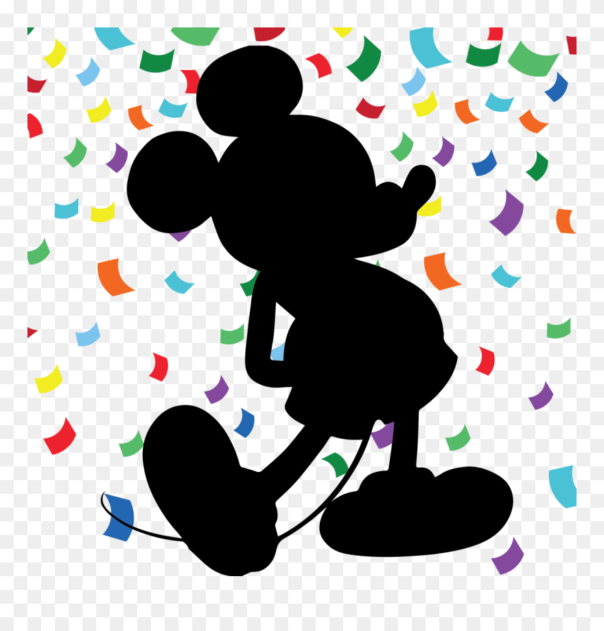 Transparent 90th Birthday Clipart - Silhouette Mickey Mouse Png