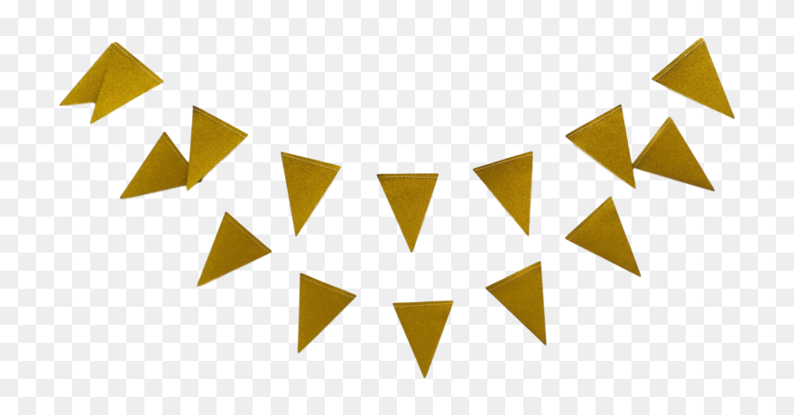 Mini Gold Party Bunting Banner For Bachelorette Or - Gold Flag Banner Png Clipart