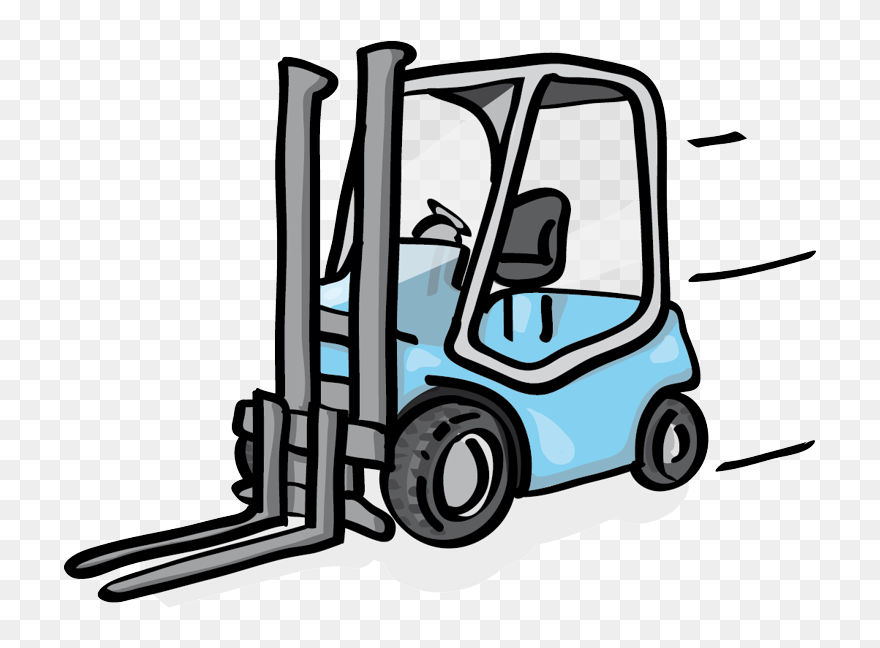 Fork Lift Clipart - Forklift Trucks Cartoon Png Transparent Png