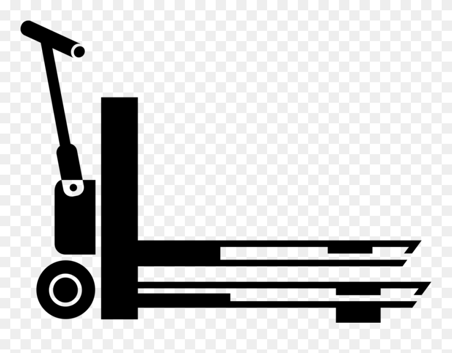 Vector Illustration Of Hydraulic Hand Jigger Forklift - Hand Pallet Truck Black And White Clipart - Png Download