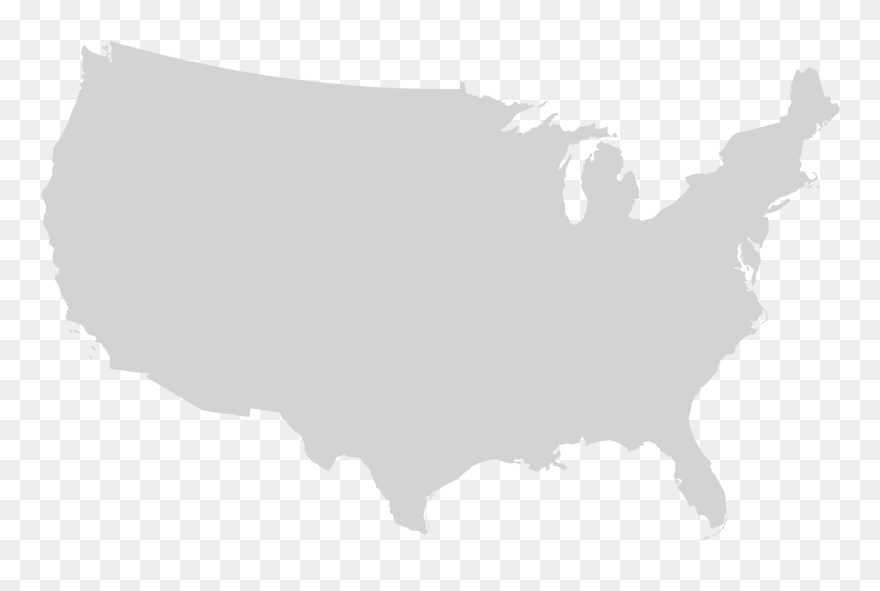 Png Usa Outline File Blank Us Map Mainland With No - United States Map White Png Clipart