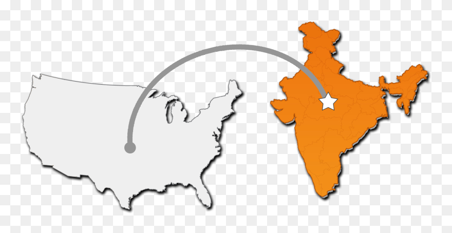 Usa To India Clipart