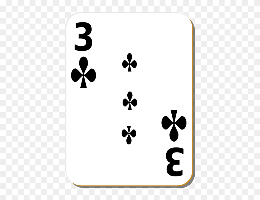 Three Of Clubs Vector Image - Playing Cards Clipart Black And White - Png Download