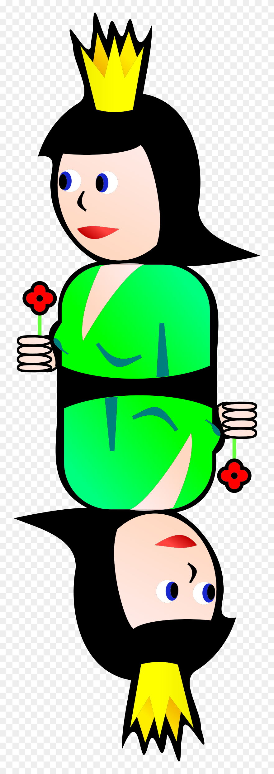 Double Queen Of Clubs Clip Arts - Queen Clipart - Png Download