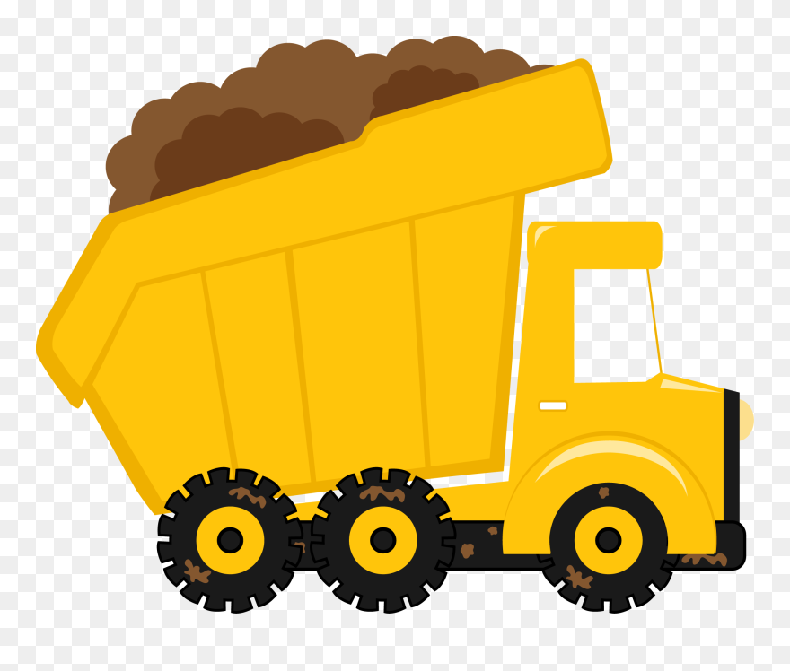 Construction Car Clipart Picture Black And White Photo - Transparent Dump Truck Clip Art - Png Download