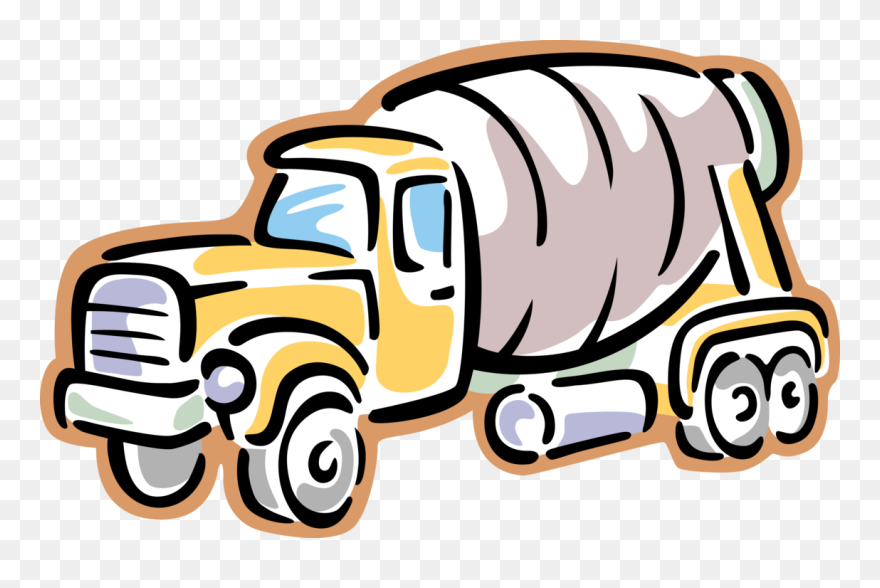 Vector Illustration Of Construction Industry Heavy - Construction Concrete Mixer Clipart - Png Download