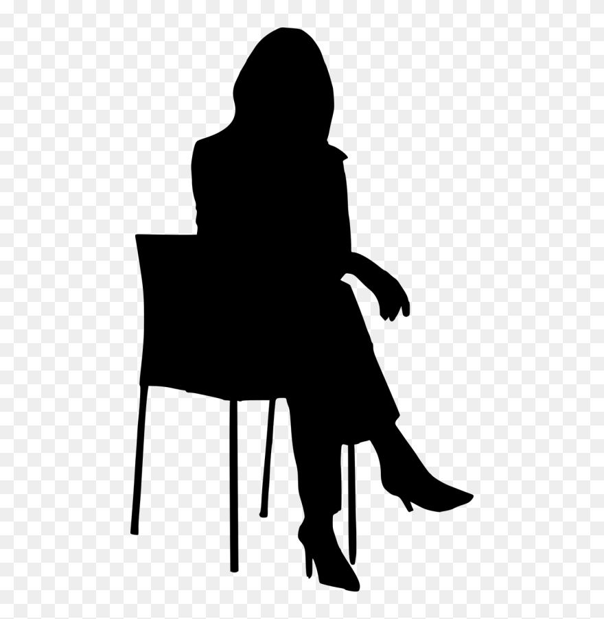 Silhouette Business Chair - Woman Sitting Silhouette Png Clipart