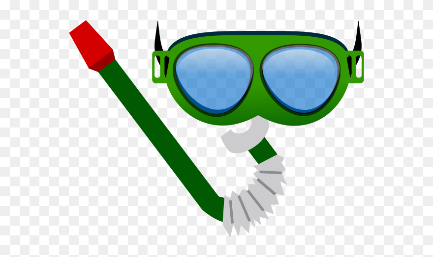 Green Diving Mask - Scuba Diving Gear Clipart - Png Download