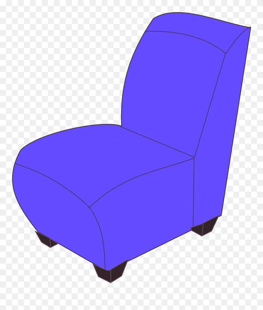 Blue Armless Chair Clipart