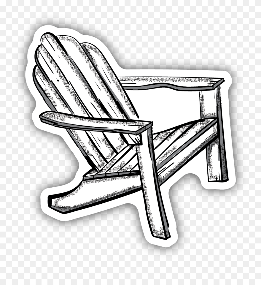 Adirondack Chair Sticker - Line Art Clipart